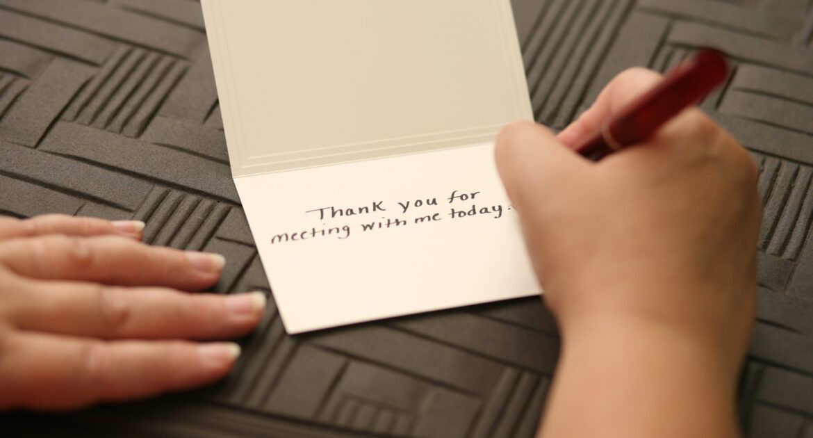Sending a Thank You Note after an Academic Interview