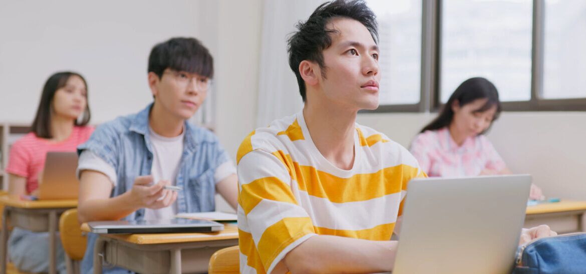 asian students in a class
