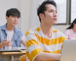 asian students in a class